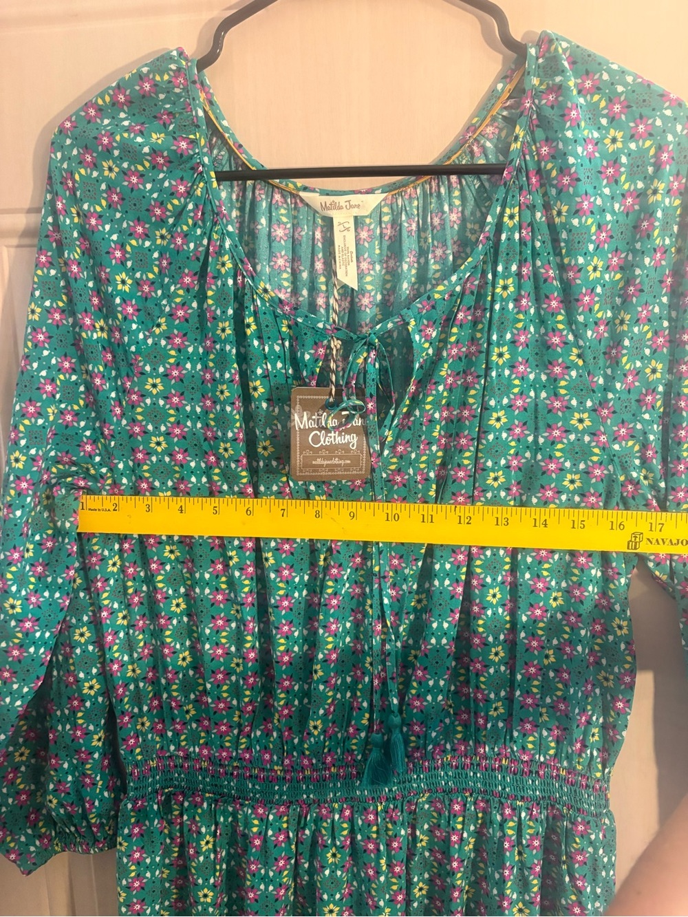 Matilda Jane Floral Tie-Front Midi Dress Large Womens Boho Cottagecore - Picture 4 of 9